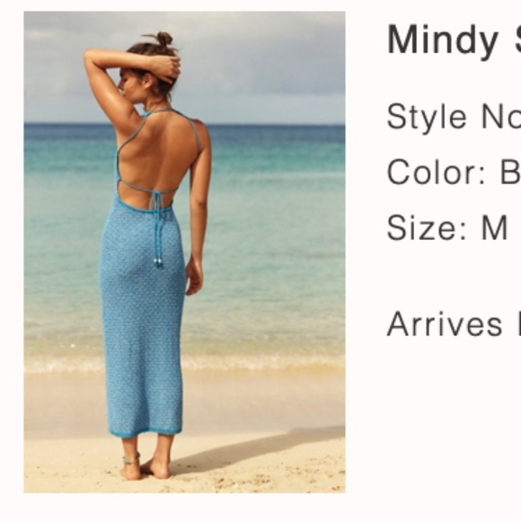 FREE PEOPLE Mindy Backless Midi Dress in Blue SZ M - Picture 5 of 5